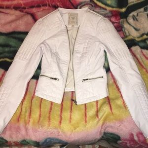 White Guess leather jacket
